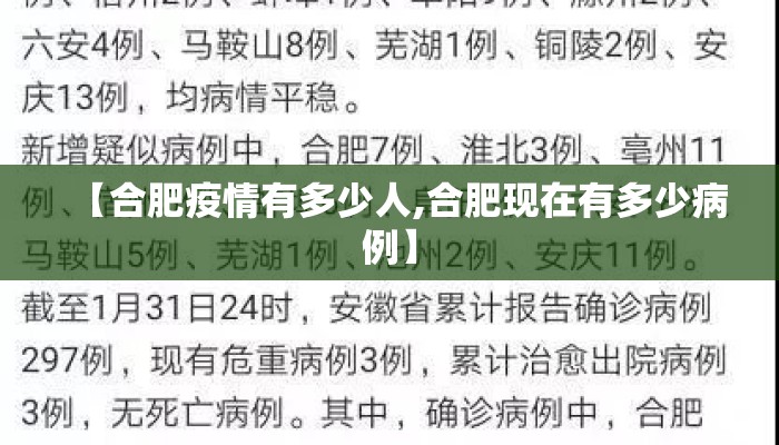 【合肥疫情有多少人,合肥现在有多少病例】