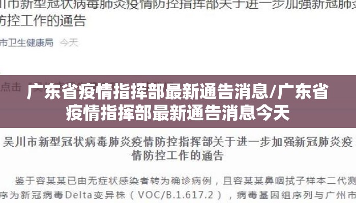 广东省疫情指挥部最新通告消息/广东省疫情指挥部最新通告消息今天