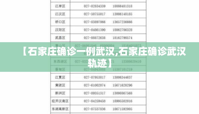 【石家庄确诊一例武汉,石家庄确诊武汉轨迹】