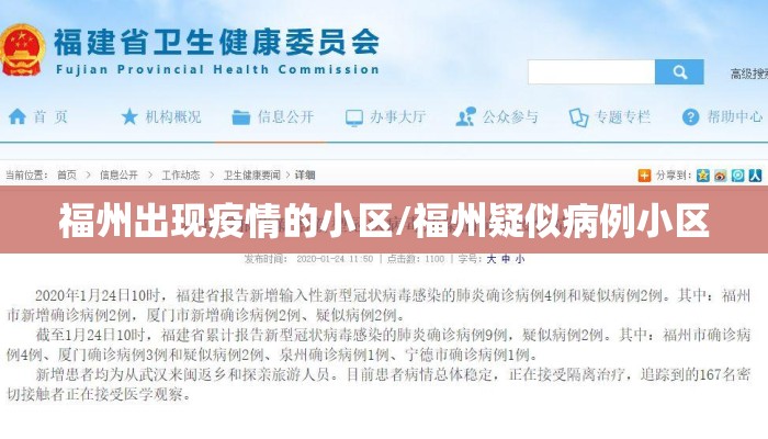 福州出现疫情的小区/福州疑似病例小区