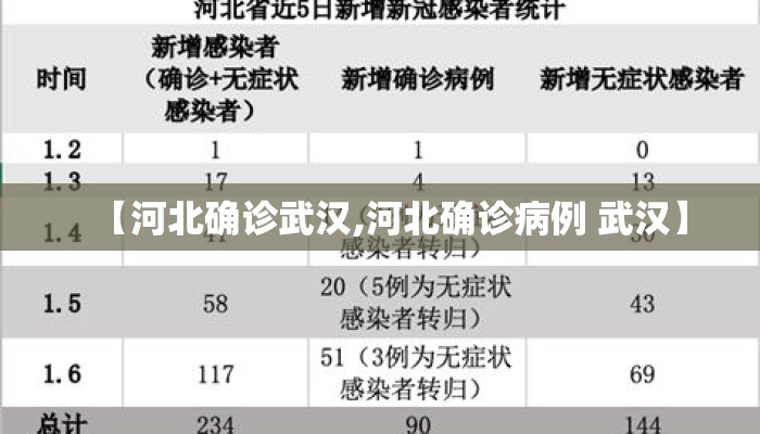 【河北确诊武汉,河北确诊病例 武汉】