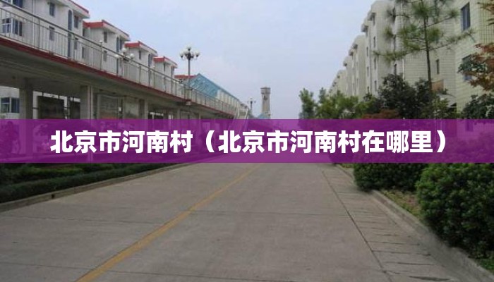 北京市河南村（北京市河南村在哪里）