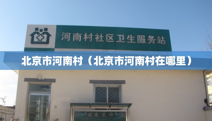 北京市河南村（北京市河南村在哪里）