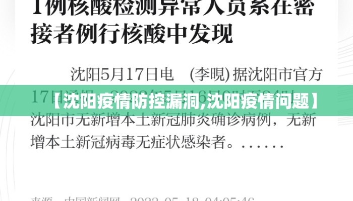 【沈阳疫情防控漏洞,沈阳疫情问题】