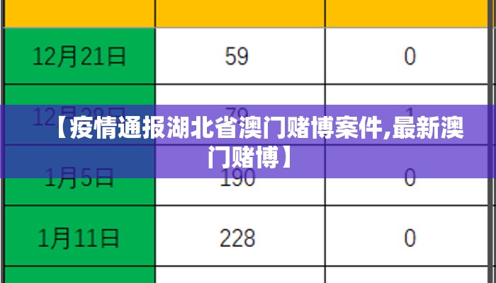 【疫情通报湖北省澳门赌博案件,最新澳门赌博】