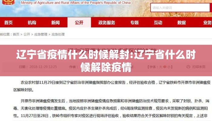 辽宁省疫情什么时候解封:辽宁省什么时候解除疫情