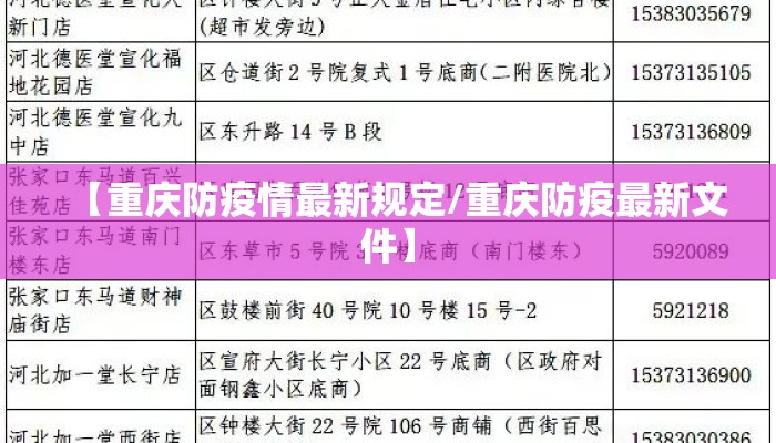 【重庆防疫情最新规定/重庆防疫最新文件】
