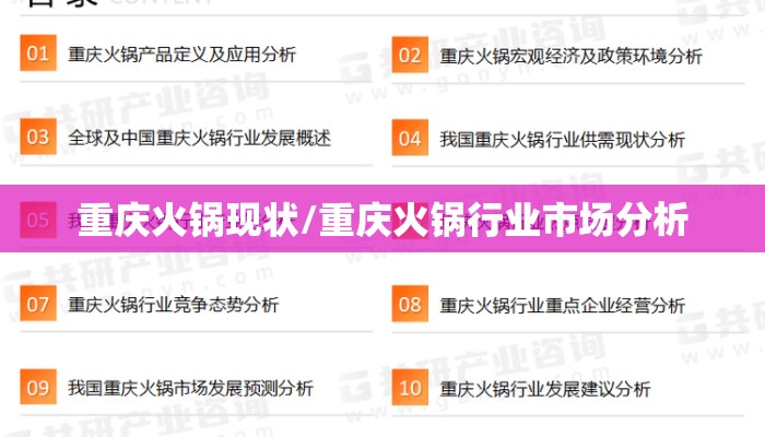 重庆火锅现状/重庆火锅行业市场分析