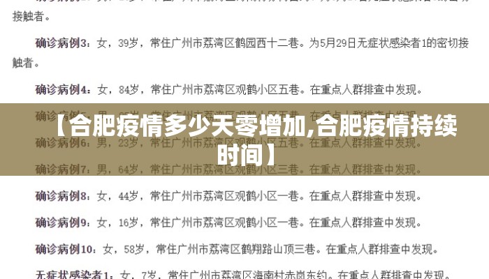 【合肥疫情多少天零增加,合肥疫情持续时间】