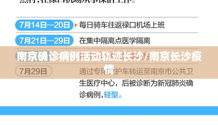 南京确诊病例活动轨迹长沙/南京长沙疫情