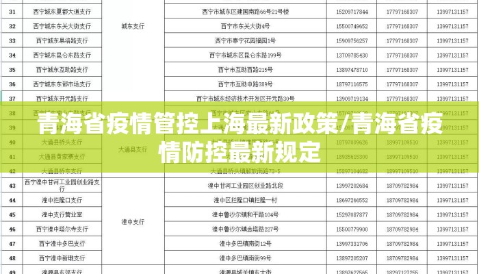 青海省疫情管控上海最新政策/青海省疫情防控最新规定