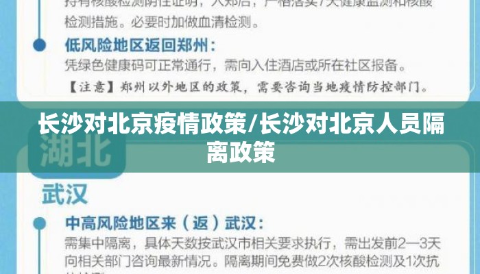 长沙对北京疫情政策/长沙对北京人员隔离政策