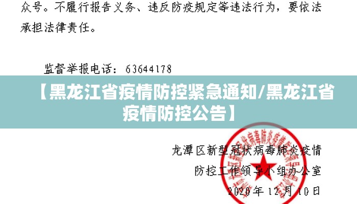 【黑龙江省疫情防控紧急通知/黑龙江省疫情防控公告】