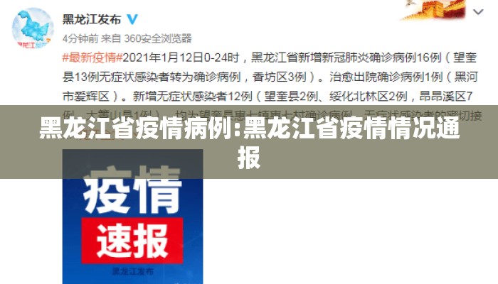 黑龙江省疫情病例:黑龙江省疫情情况通报