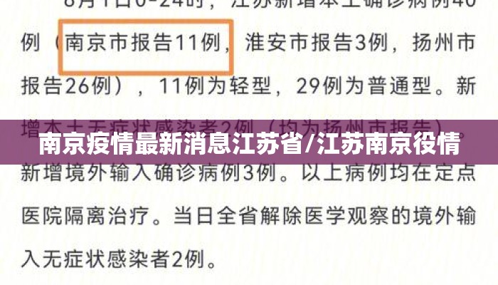 南京疫情最新消息江苏省/江苏南京役情