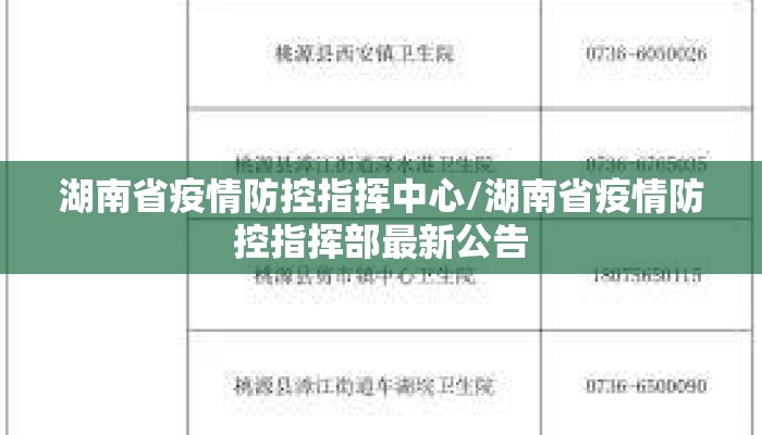 湖南省疫情防控指挥中心/湖南省疫情防控指挥部最新公告