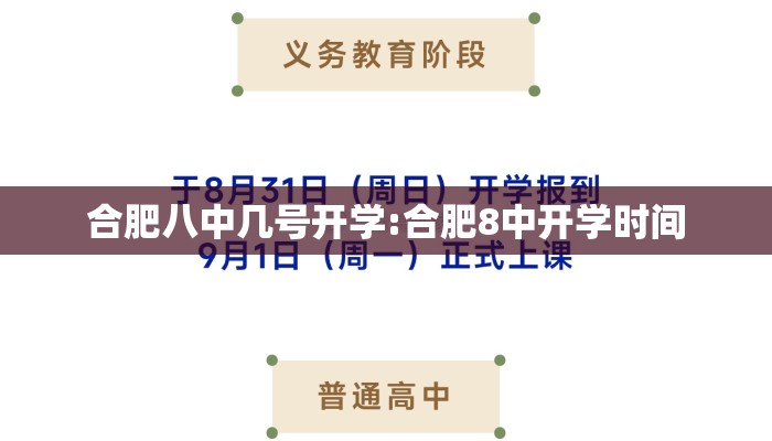 合肥八中几号开学:合肥8中开学时间