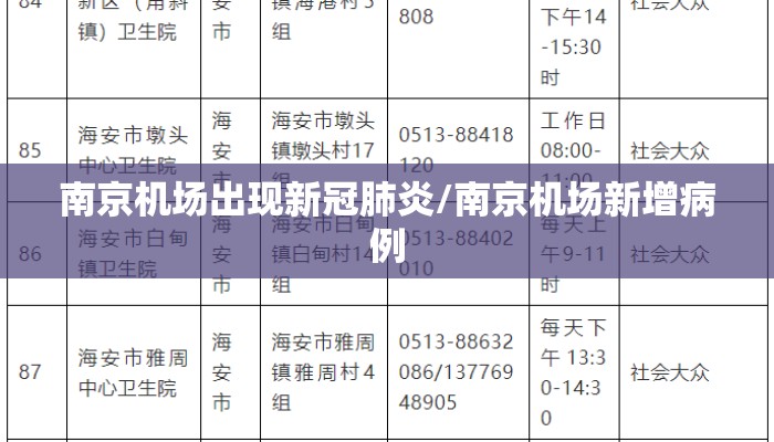 南京机场出现新冠肺炎/南京机场新增病例