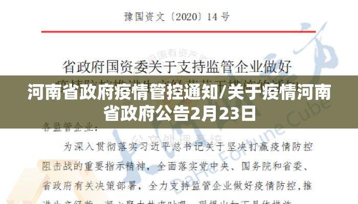 河南省政府疫情管控通知/关于疫情河南省政府公告2月23日