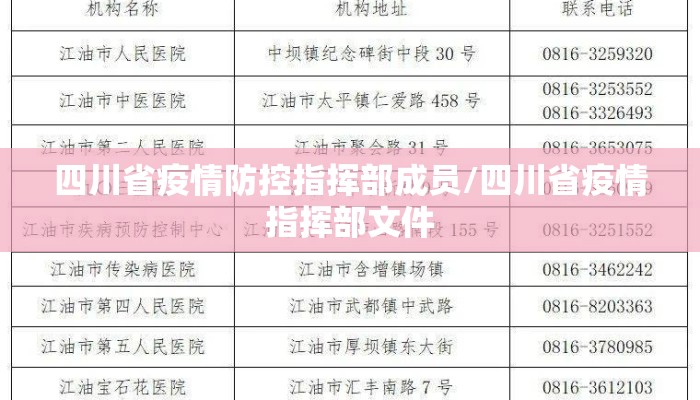 四川省疫情防控指挥部成员/四川省疫情指挥部文件