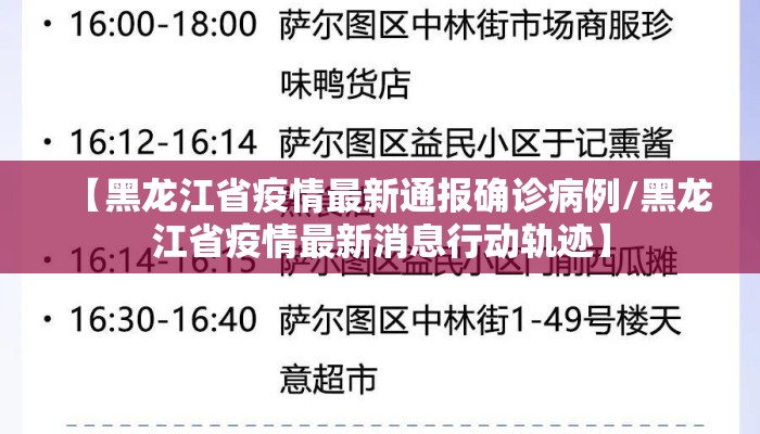 【黑龙江省疫情最新通报确诊病例/黑龙江省疫情最新消息行动轨迹】
