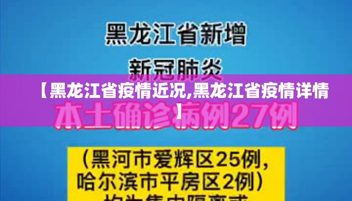 【黑龙江省疫情近况,黑龙江省疫情详情】