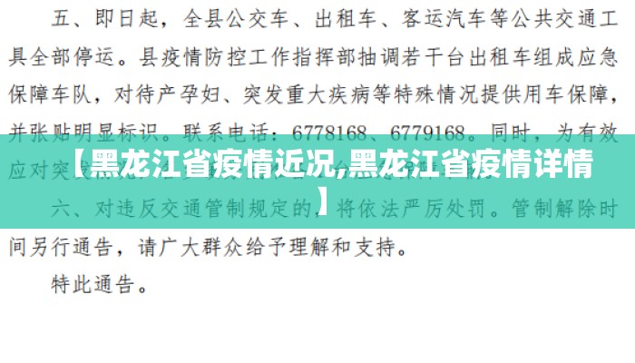 【黑龙江省疫情近况,黑龙江省疫情详情】