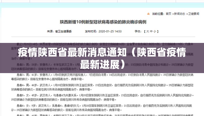 疫情陕西省最新消息通知（陕西省疫情最新进展）