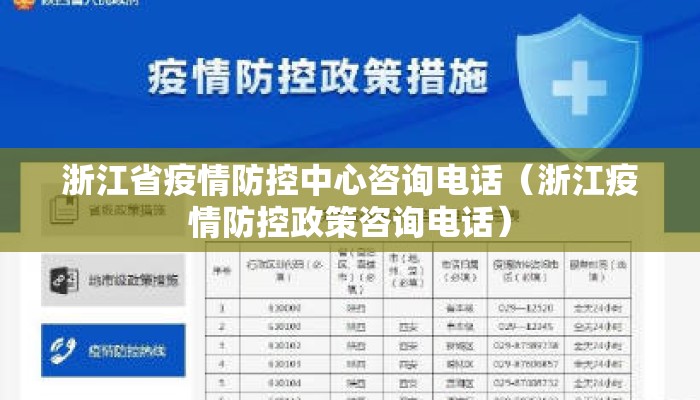 浙江省疫情防控中心咨询电话（浙江疫情防控政策咨询电话）