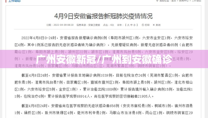 广州安徽新冠/广州到安徽确诊