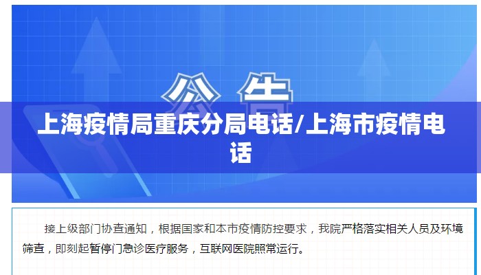 上海疫情局重庆分局电话/上海市疫情电话