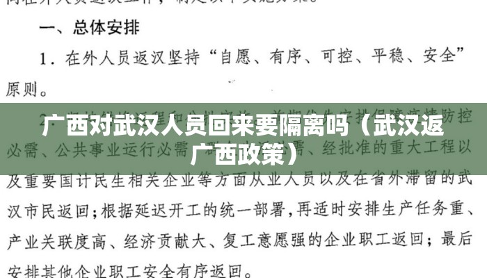 广西对武汉人员回来要隔离吗（武汉返广西政策）