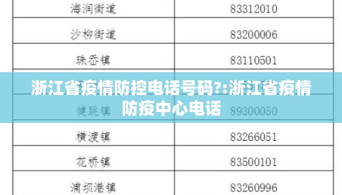 浙江省疫情防控电话号码?:浙江省疫情防疫中心电话