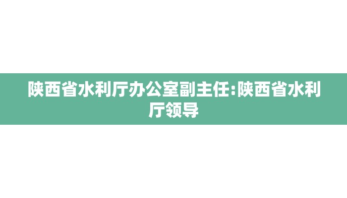 陕西省水利厅办公室副主任:陕西省水利厅领导
