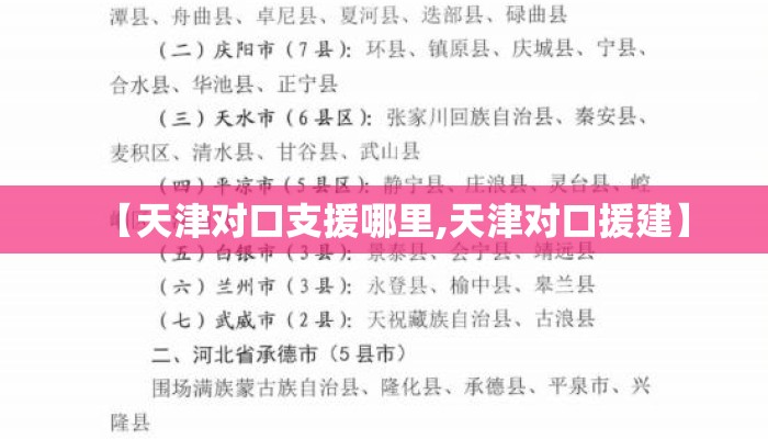 【天津对口支援哪里,天津对口援建】