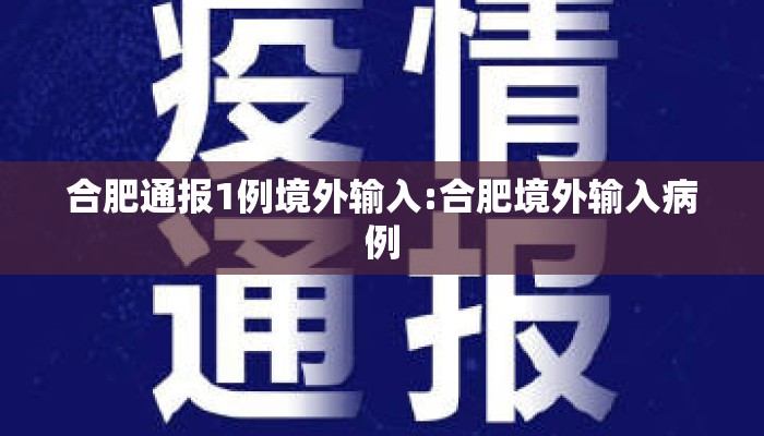 合肥通报1例境外输入:合肥境外输入病例