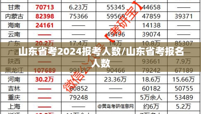 山东省考2024报考人数/山东省考报名人数