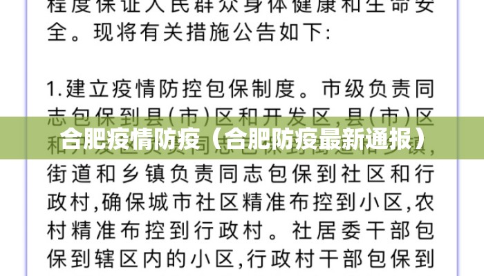合肥疫情防疫（合肥防疫最新通报）