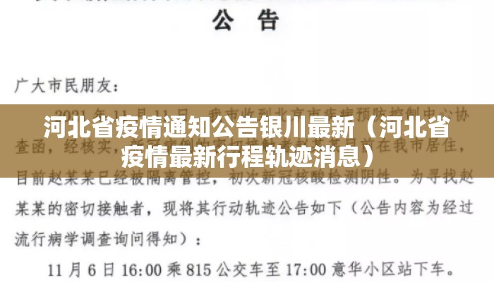 河北省疫情通知公告银川最新（河北省疫情最新行程轨迹消息）
