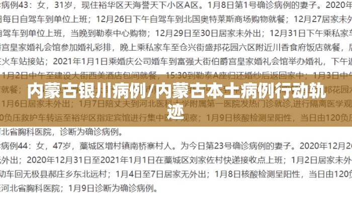 内蒙古银川病例/内蒙古本土病例行动轨迹