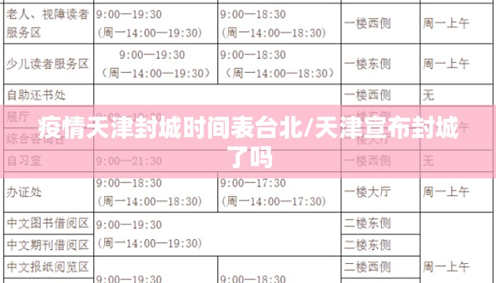 疫情天津封城时间表台北/天津宣布封城了吗