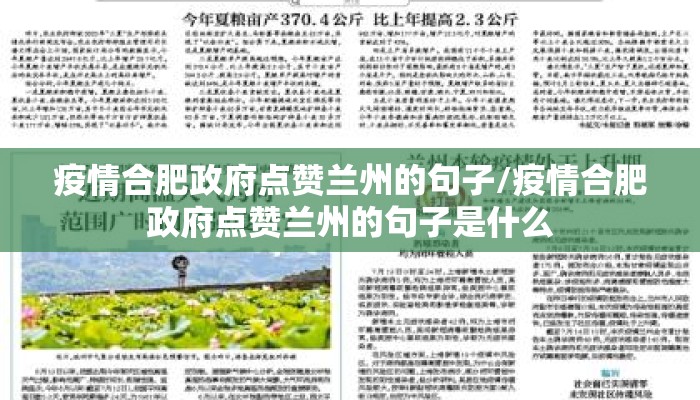 疫情合肥政府点赞兰州的句子/疫情合肥政府点赞兰州的句子是什么