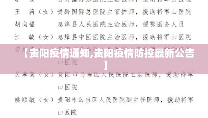【贵阳疫情通知,贵阳疫情防控最新公告】