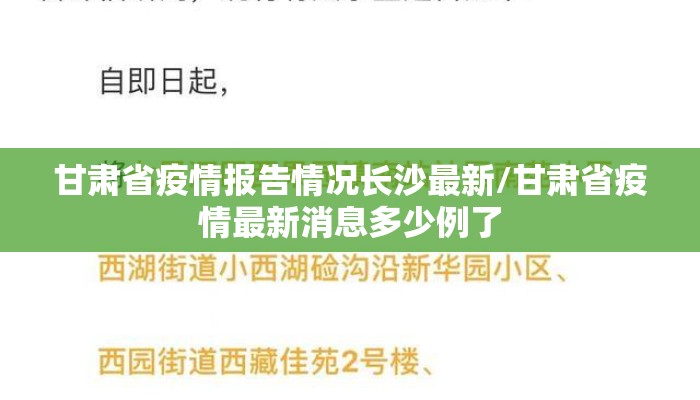 甘肃省疫情报告情况长沙最新/甘肃省疫情最新消息多少例了
