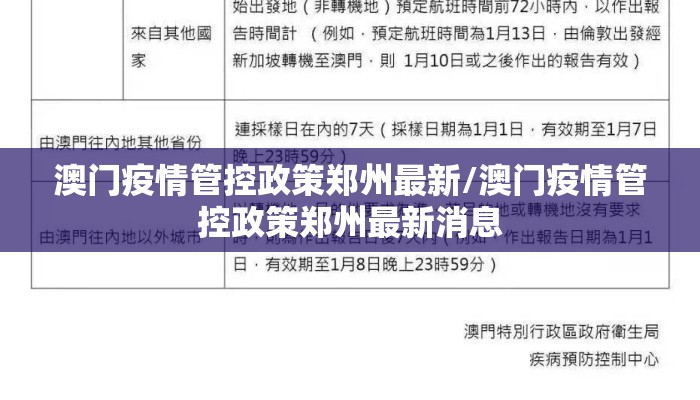 澳门疫情管控政策郑州最新/澳门疫情管控政策郑州最新消息
