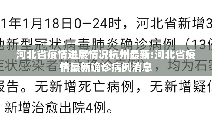 河北省疫情进展情况杭州最新:河北省疫情最新确诊病例消息
