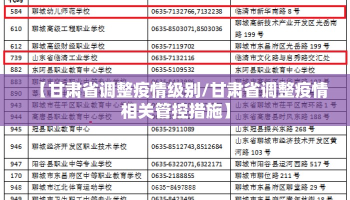 【甘肃省调整疫情级别/甘肃省调整疫情相关管控措施】