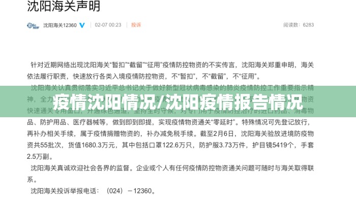 疫情沈阳情况/沈阳疫情报告情况