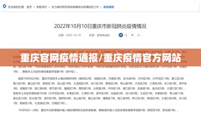 重庆官网疫情通报/重庆疫情官方网站