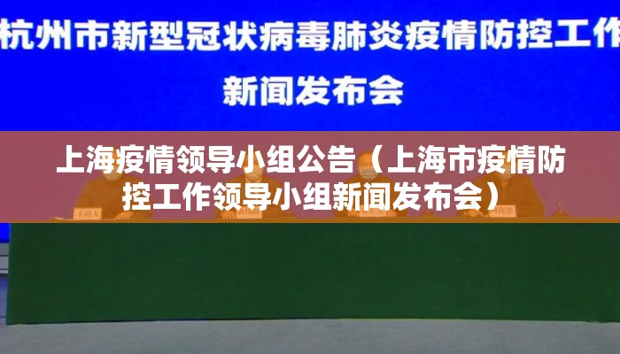 上海疫情领导小组公告（上海市疫情防控工作领导小组新闻发布会）